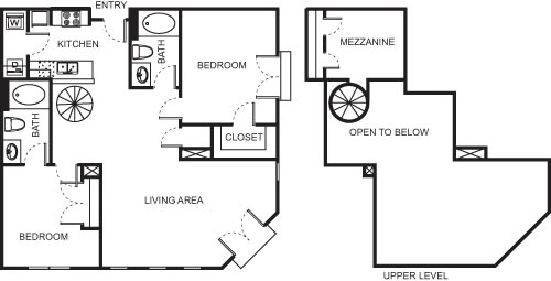 Two Bedroom Mezzanine- 4435 Floorplan Image